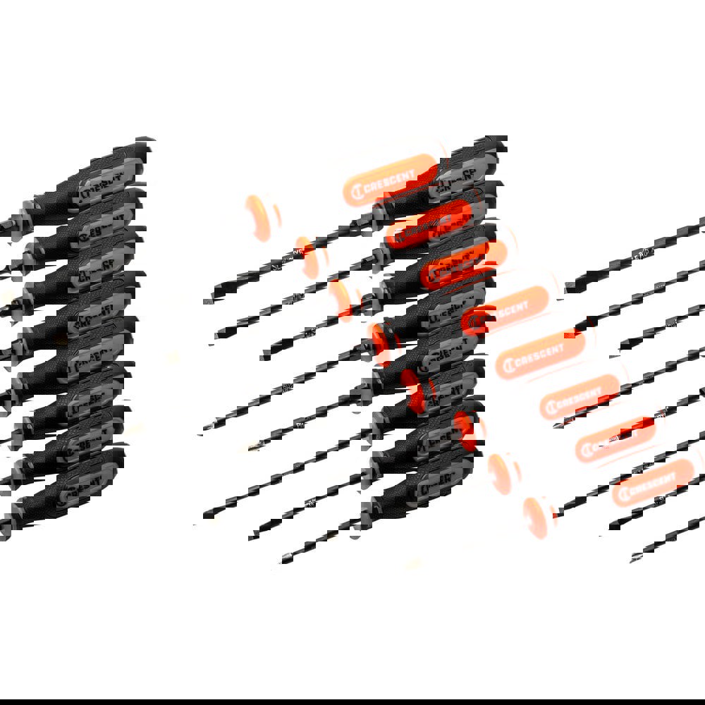 Screwdriver Sets; Screwdriver Types Included: Phillips , Slotted ; Container Type: Clamshell ; Tether Style: Not Tether Capable ; Number Of Pieces: 8 ; Insulated: No